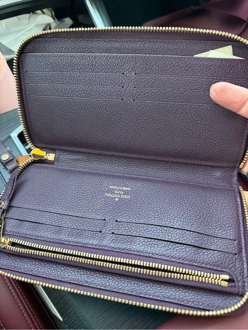 Louis Vuitton Clemence Deep Plum Monogram Empreinte Zip-Around Wallet